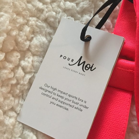NWT Pour Moi Energy Non-Wired Zip Front Sports Bra - Size 32G (UK) - Red/Cherry - Picture 2 of 4
